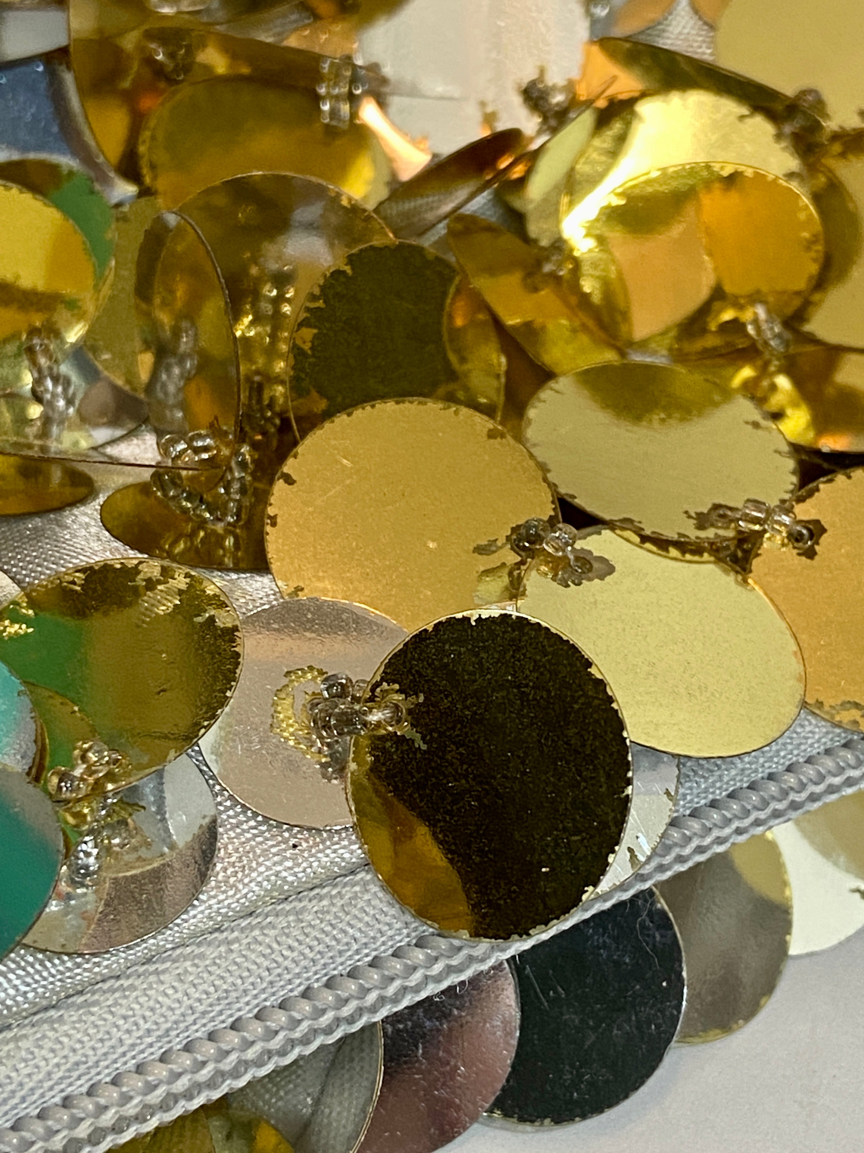 Sequined purse  gold and silver