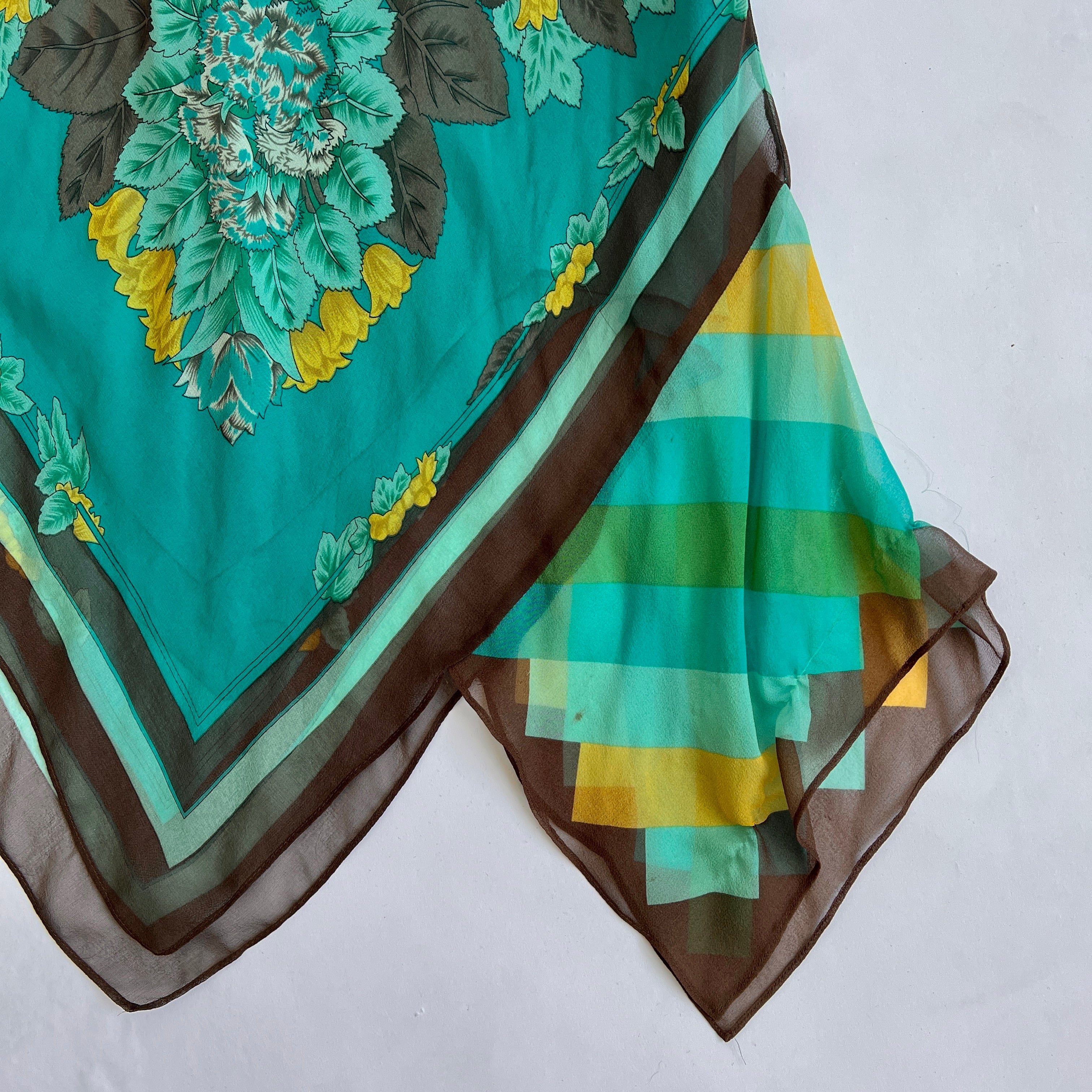 100% silk boho print halter dress - S