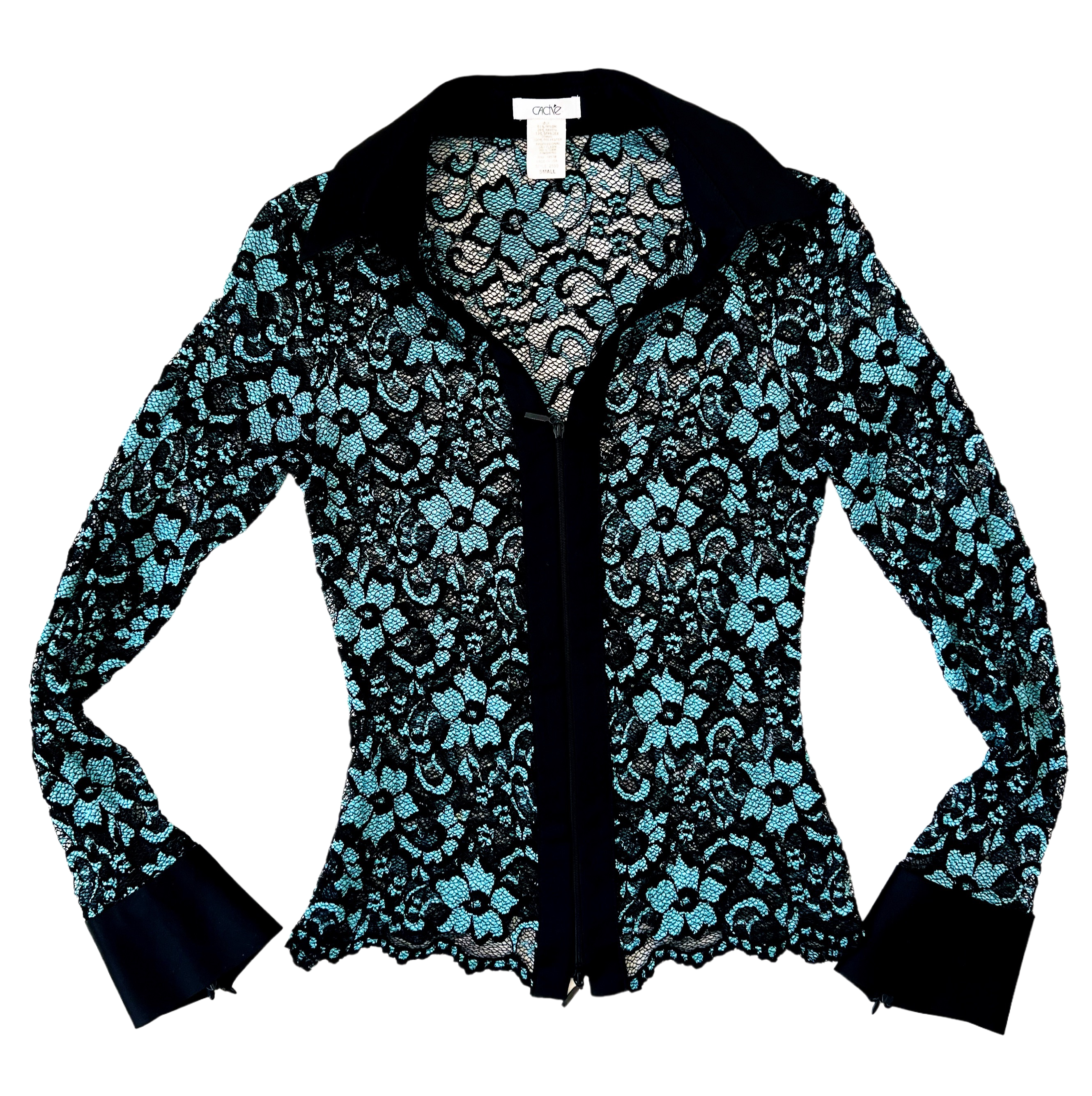 Caché Lacy Double Zip Blouse (S)