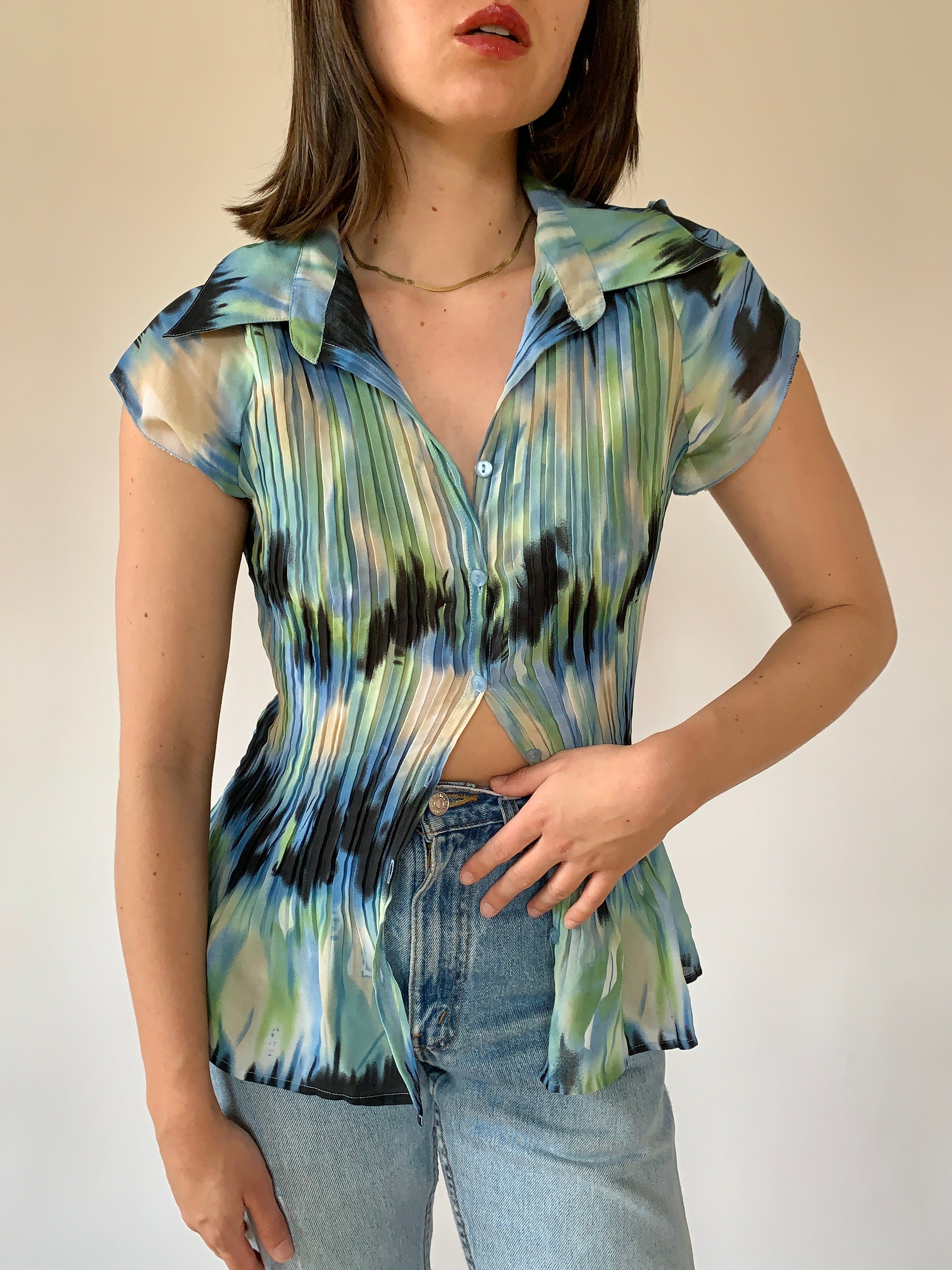 Y2K Northern Lights Blouse (XL)
