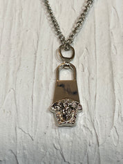 Silver Zipper pull necklace