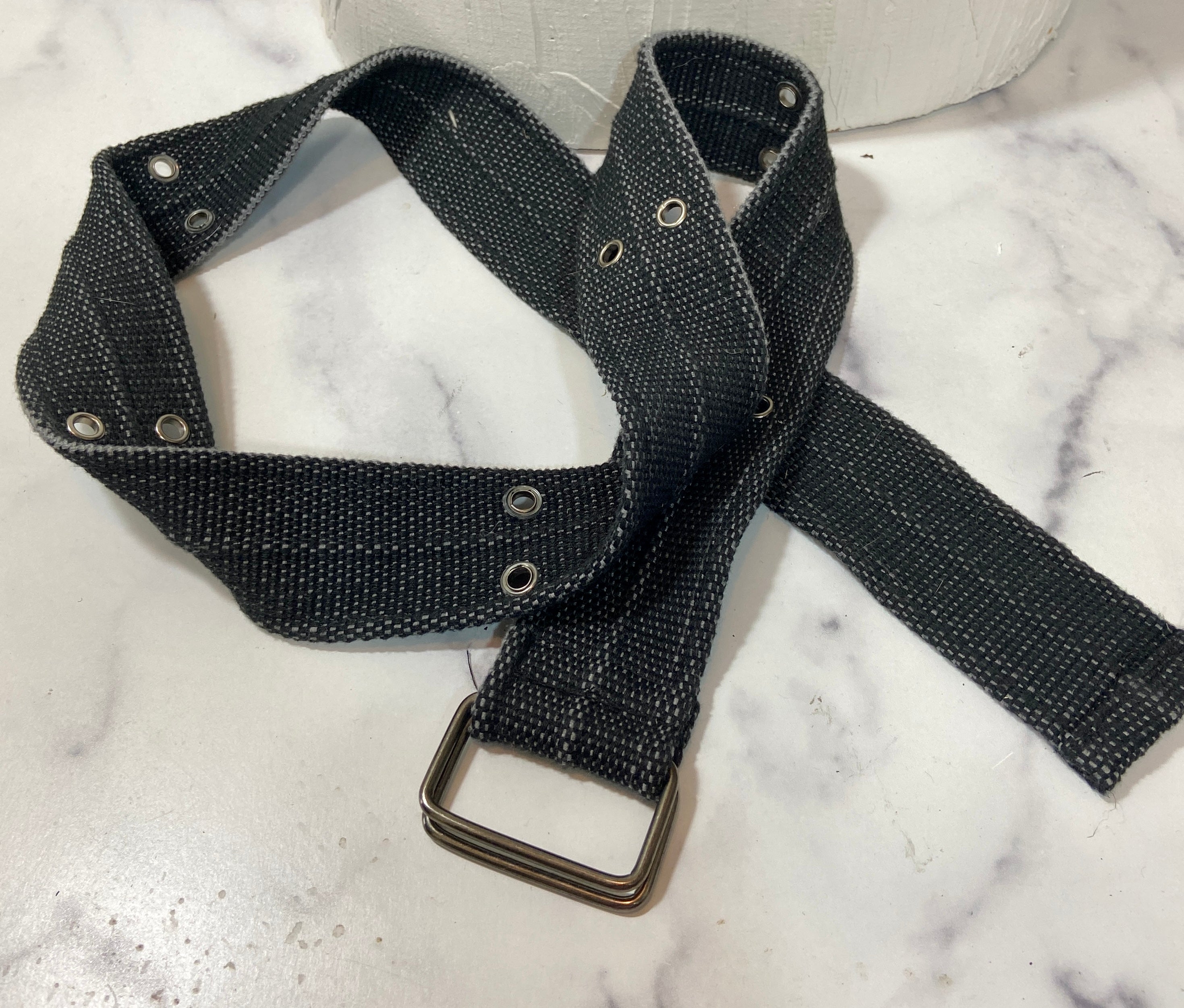 Vintage black woven Fabric Belt