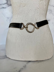 Black Italian leather belt