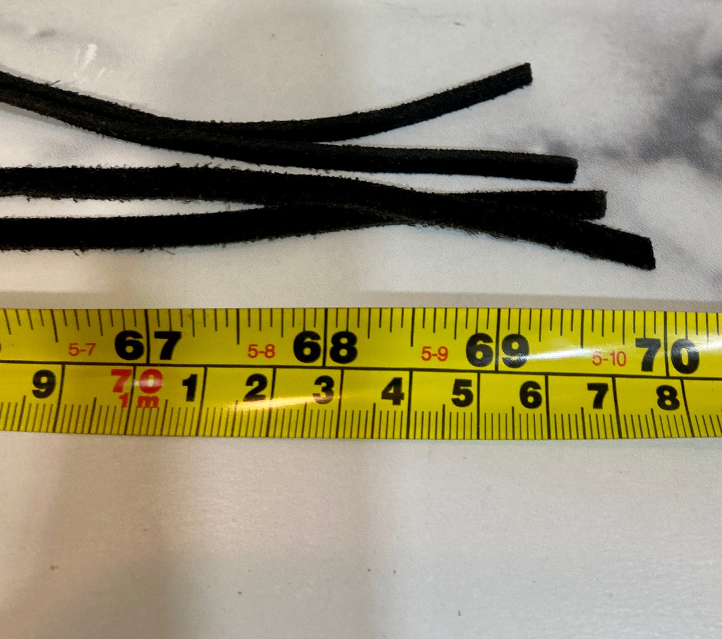 Black velvet tie up belt