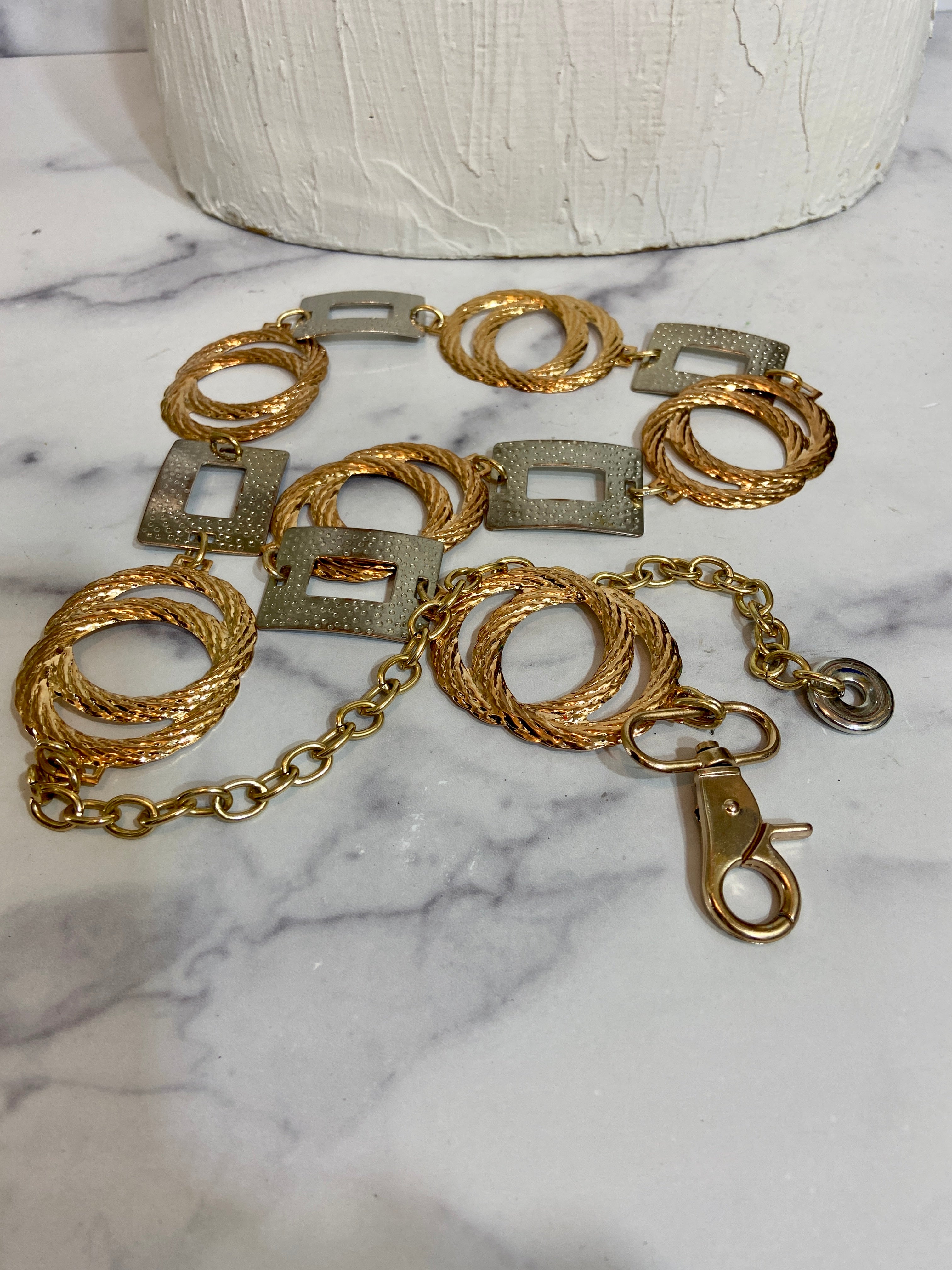Gold and silver linked chain