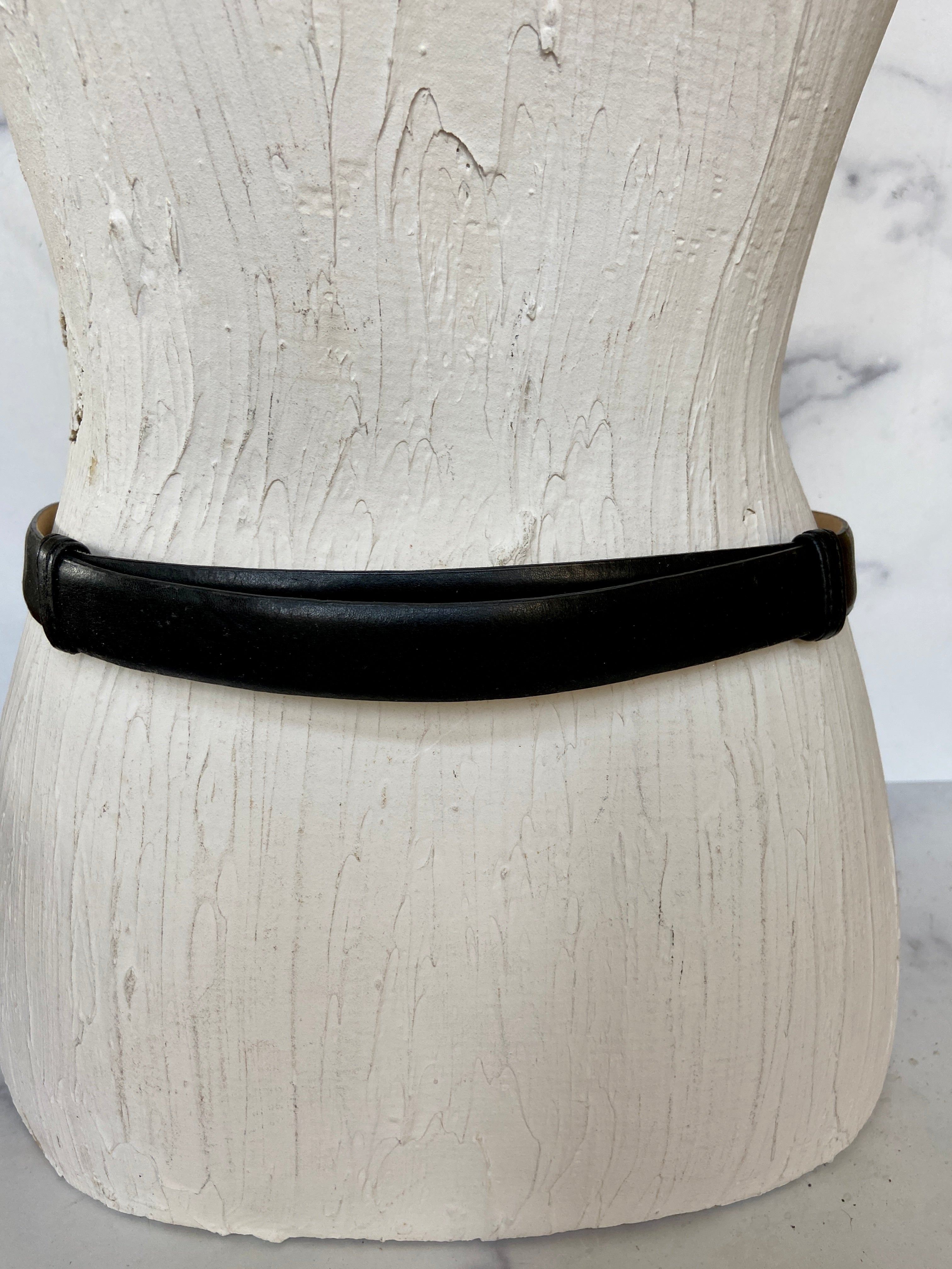 Black Italian leather belt