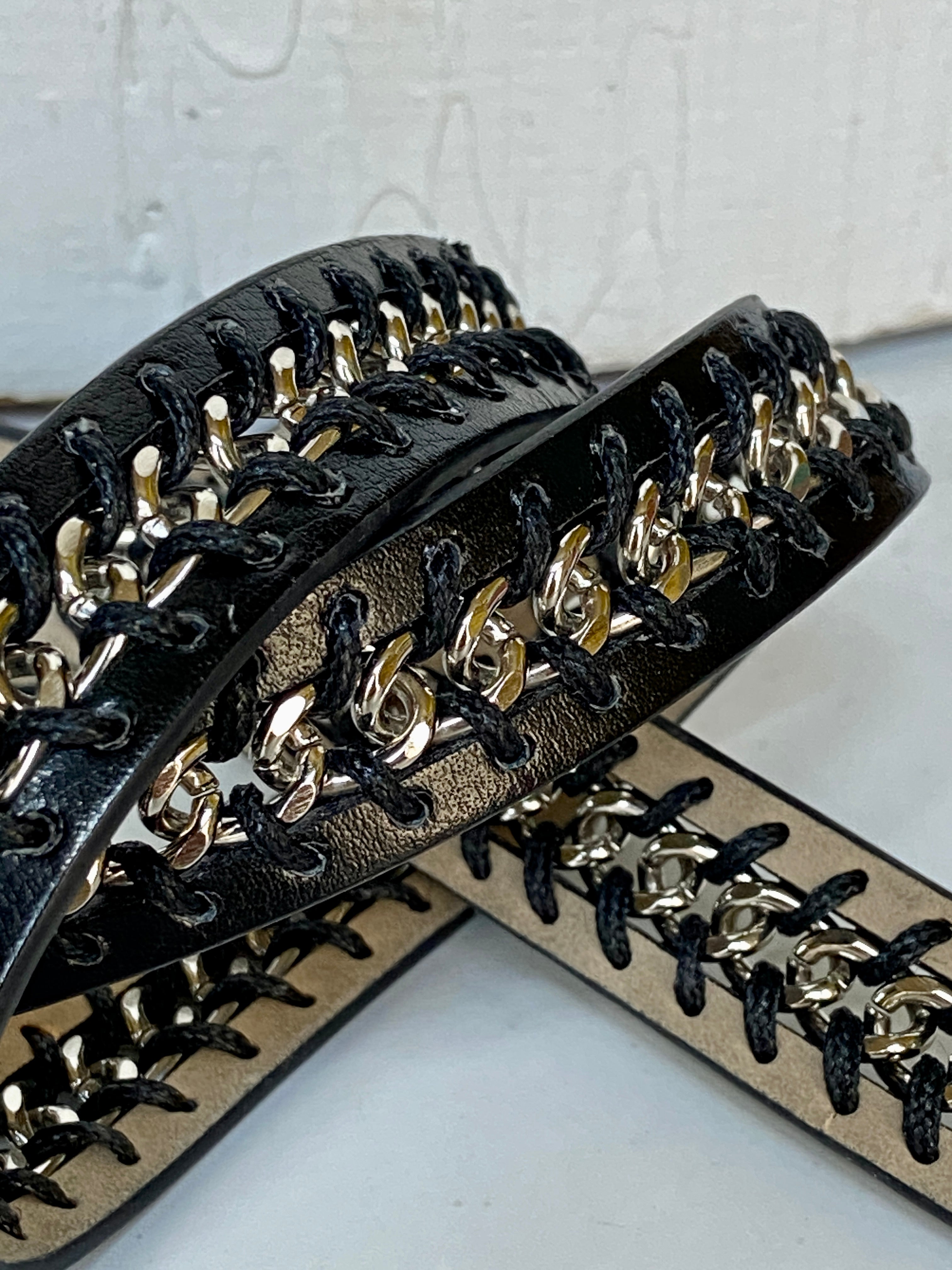 Black & metal belt