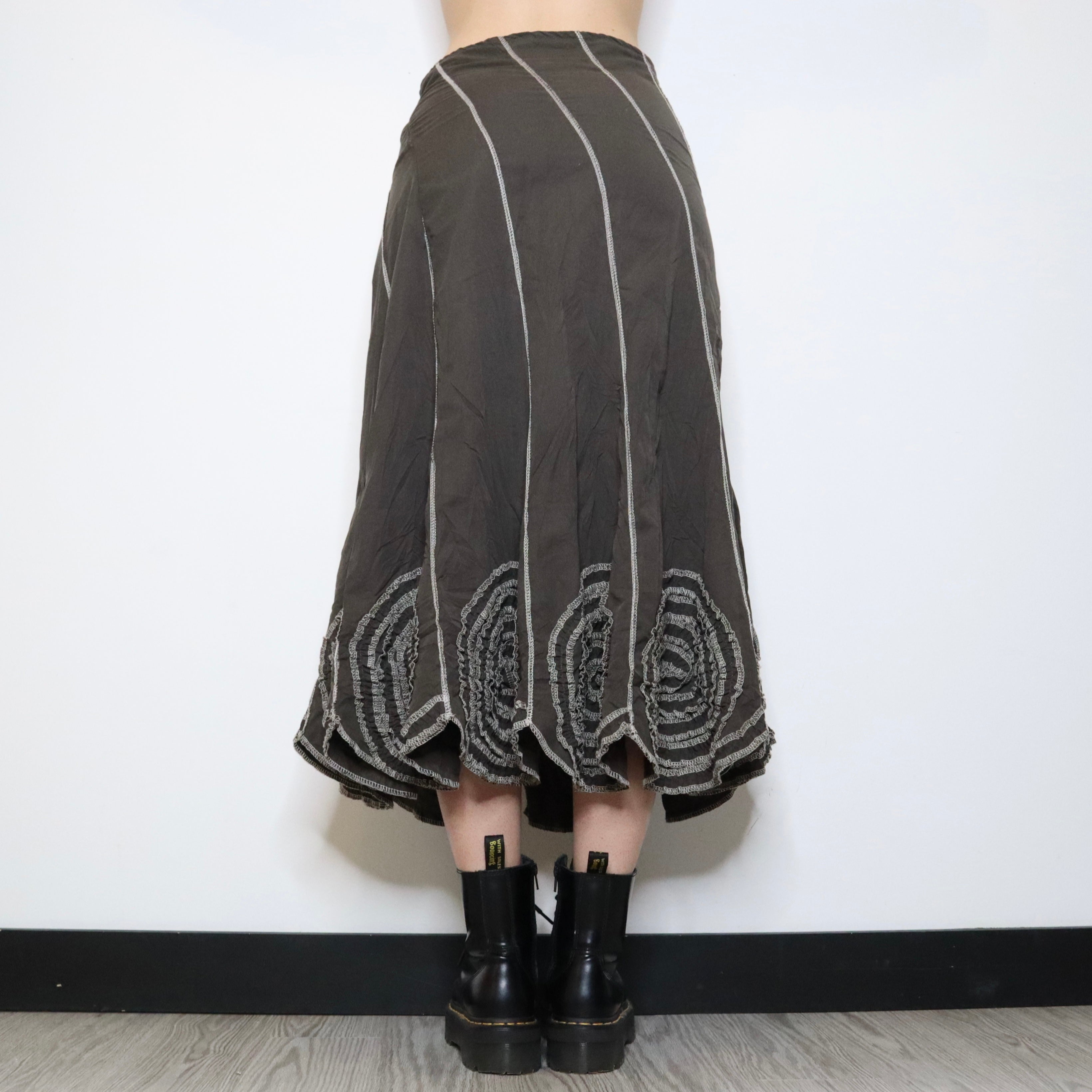 Ruffle Flower Maxi Skirt (Medium)