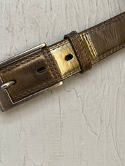 Fossil Genuine Leather Metallic Gradient Belt