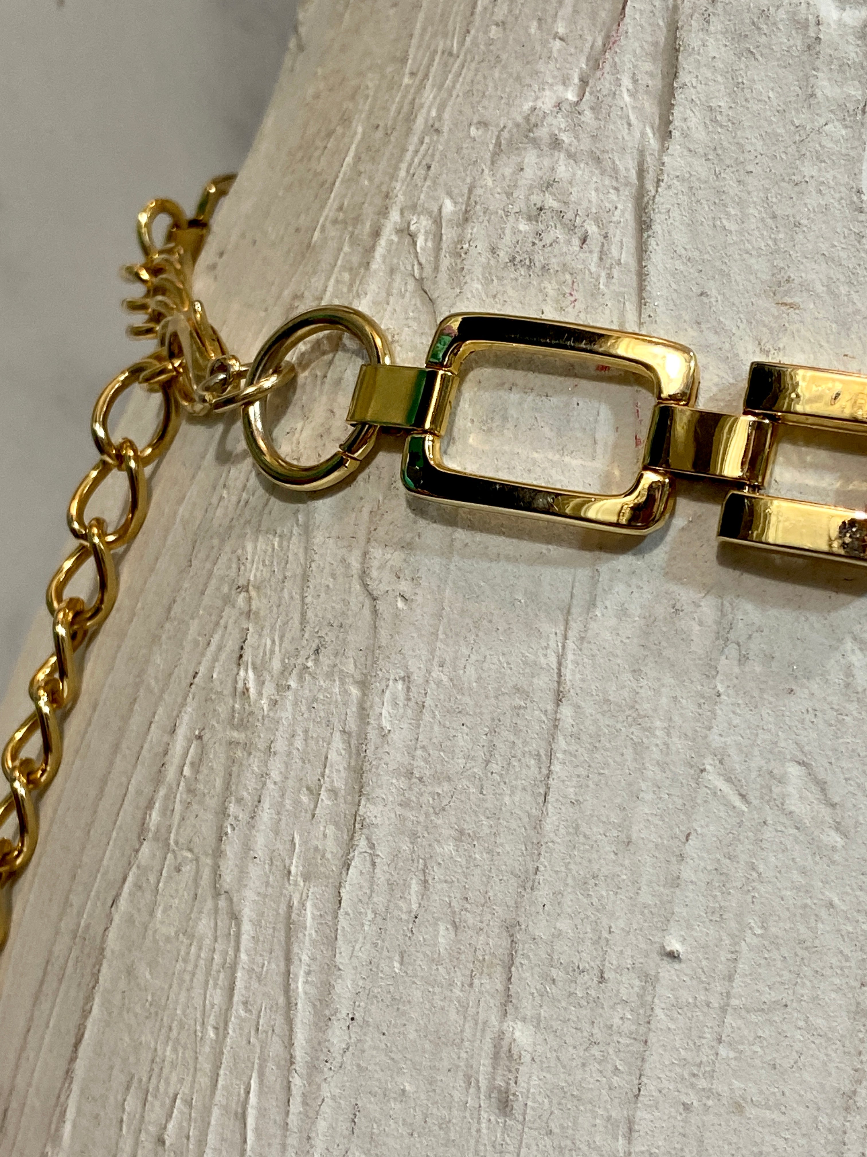 Gold metal chain belt