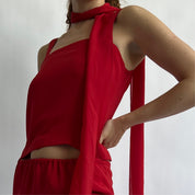 Vintage Vtg 3 piece skirt scarf set - L/XL