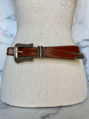 Brown tone leather belt