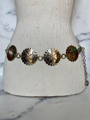 Metal flowers chain belt