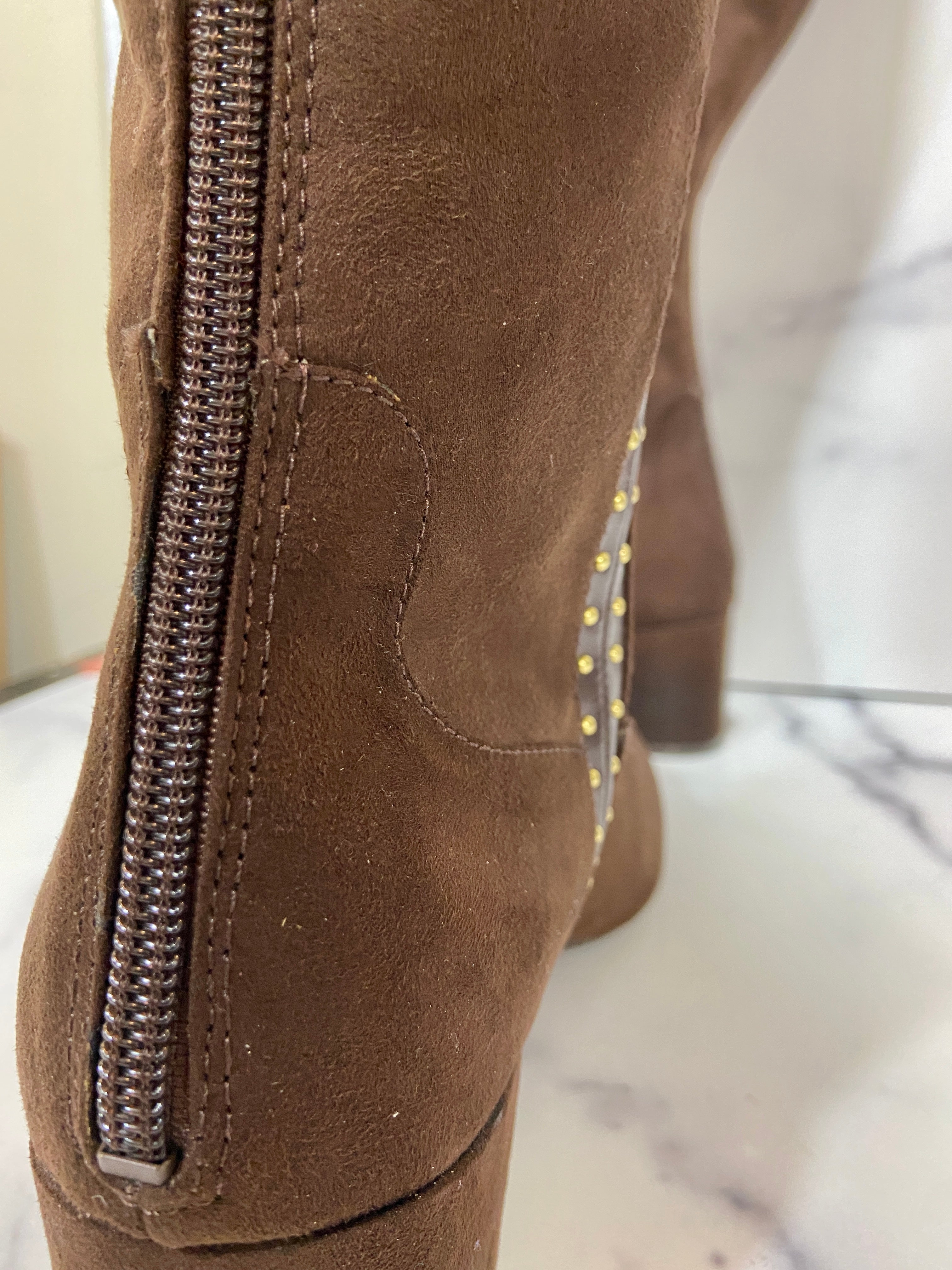 Brown suede boots