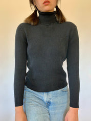 Vintage Silk Knit Turtleneck - Small