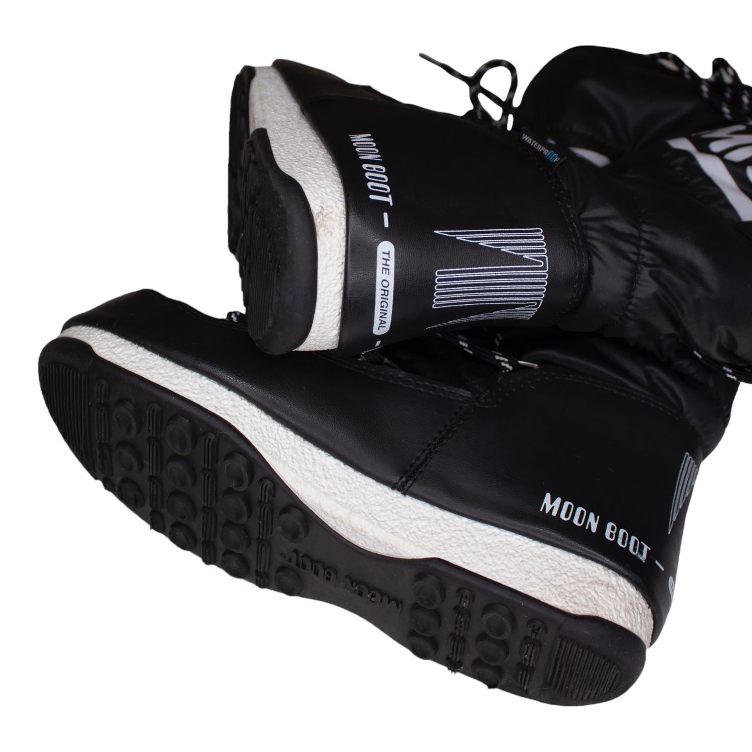 Black + White Moon Boots