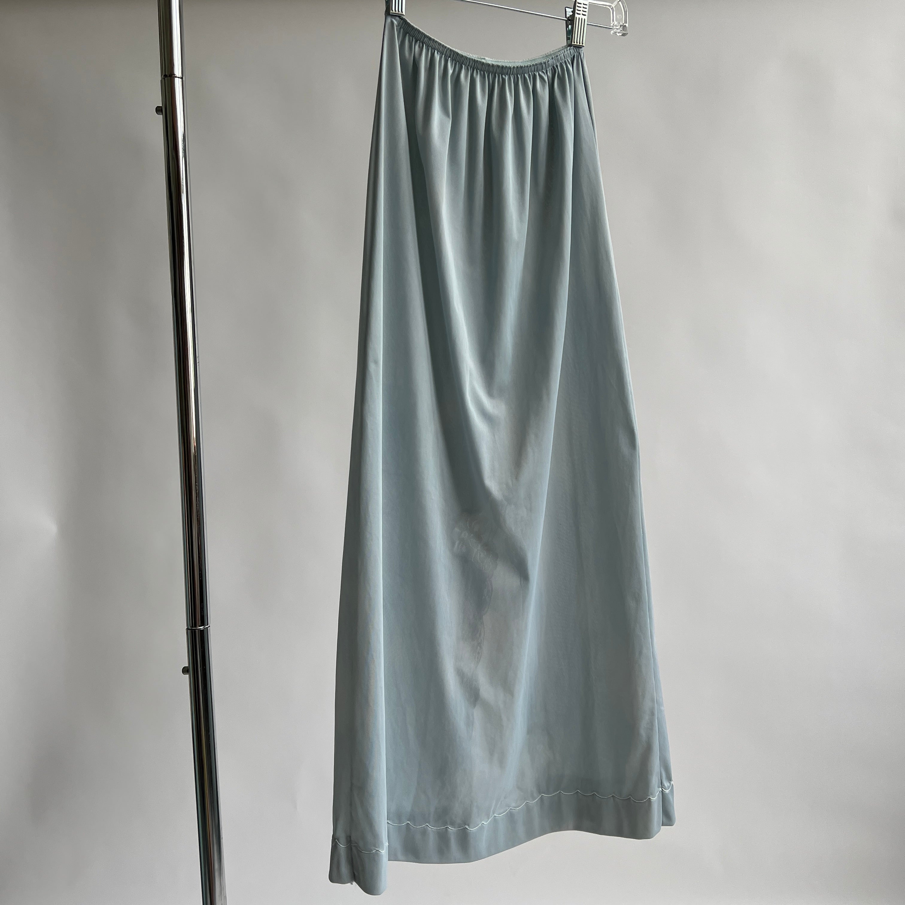 Baby blue hand dyed maxi slip skirt - S/M