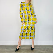 Digital Print Longsleeve Midi Dress (OS)