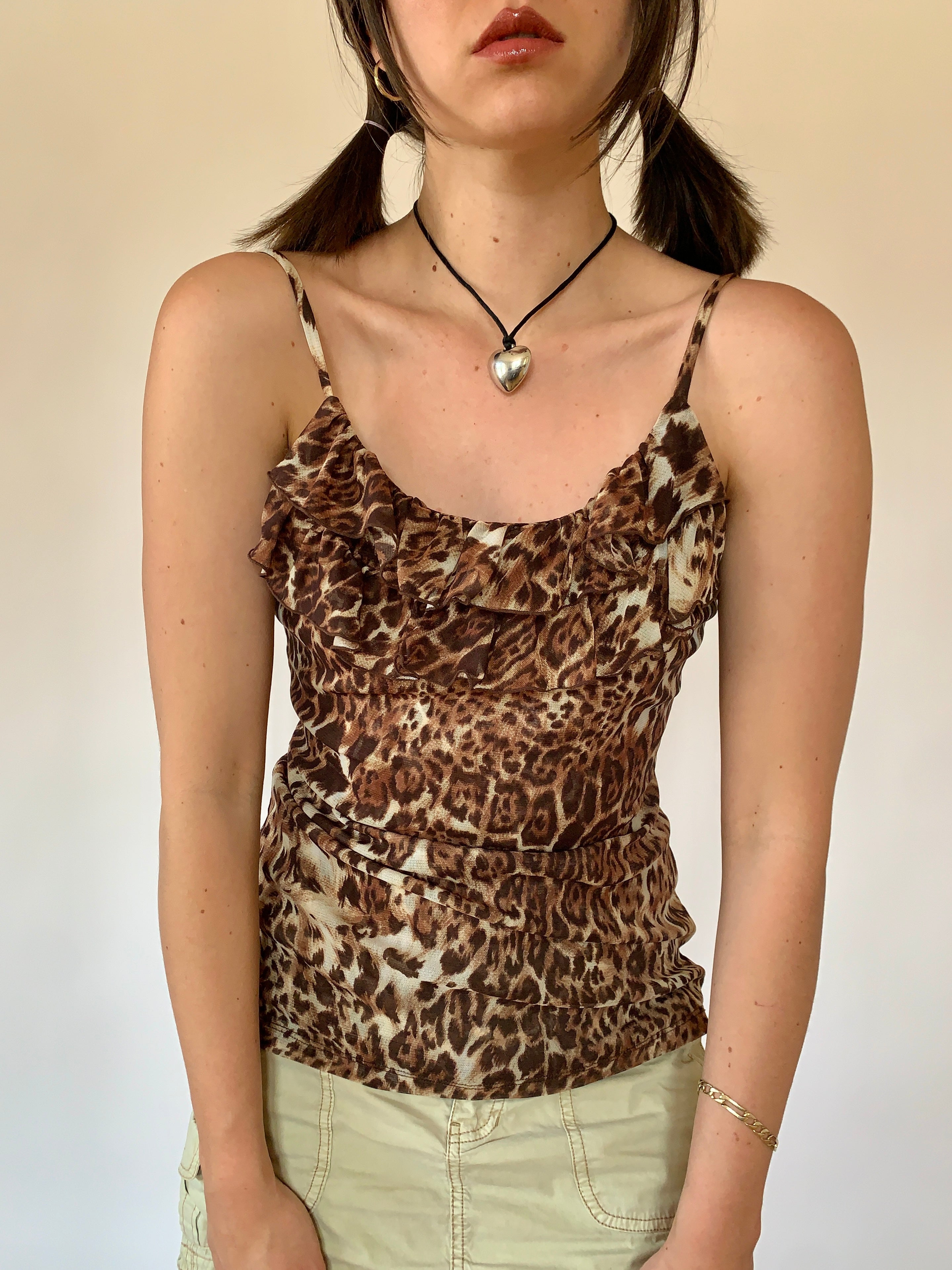 Y2K Mesh Leopard Tank - Medium