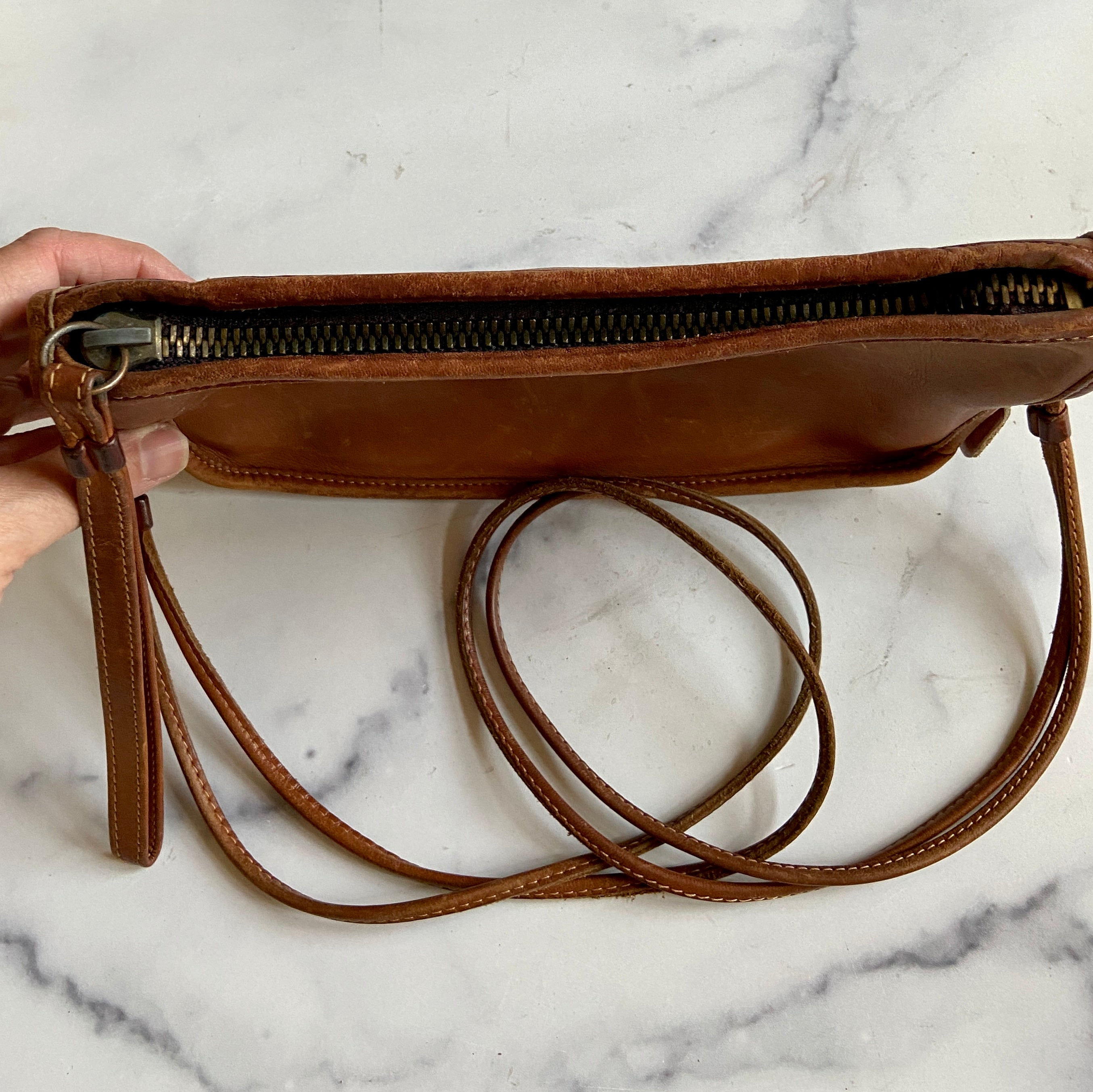 Vintage tan leather coach