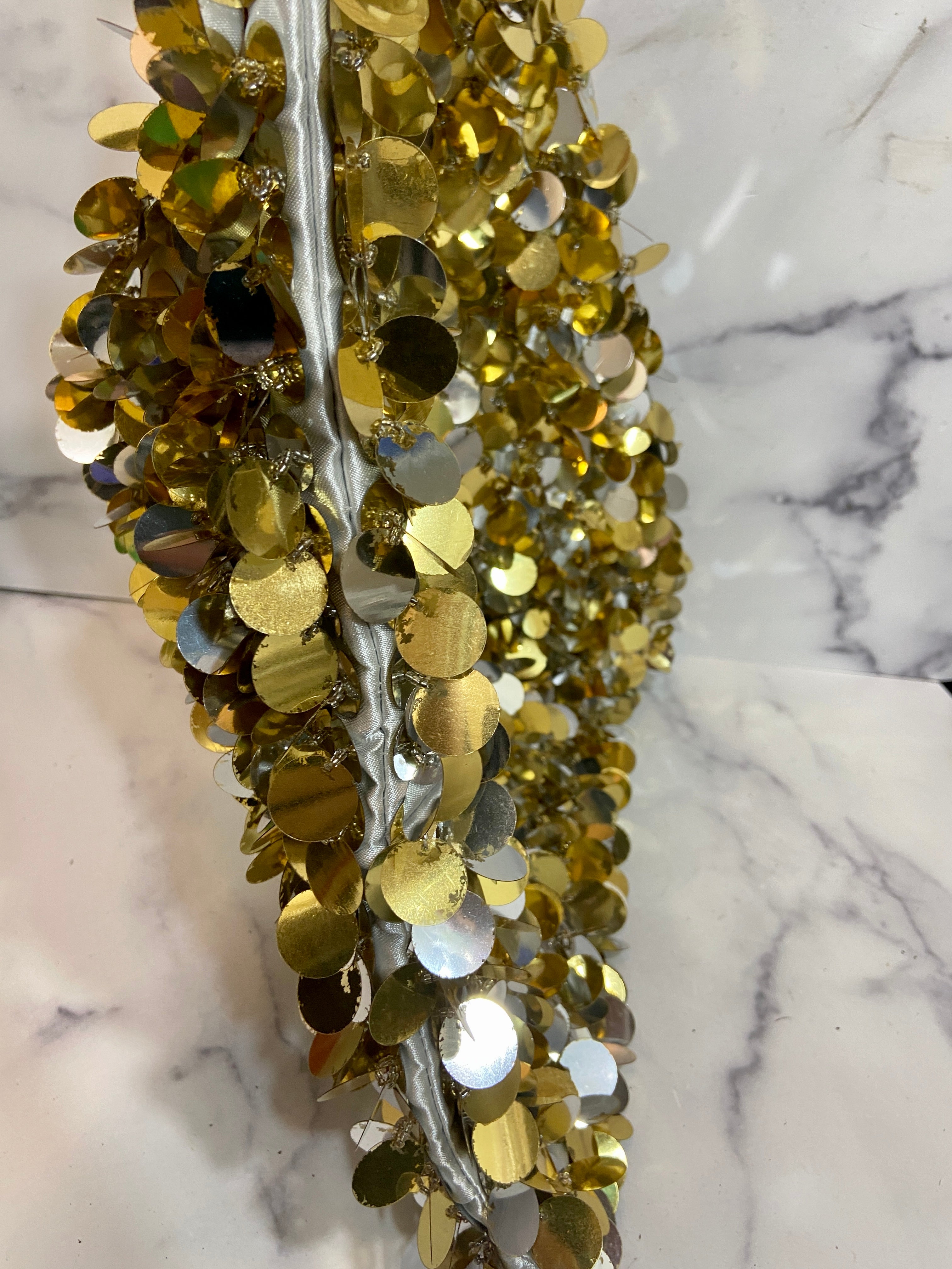 Sequined purse  gold and silver