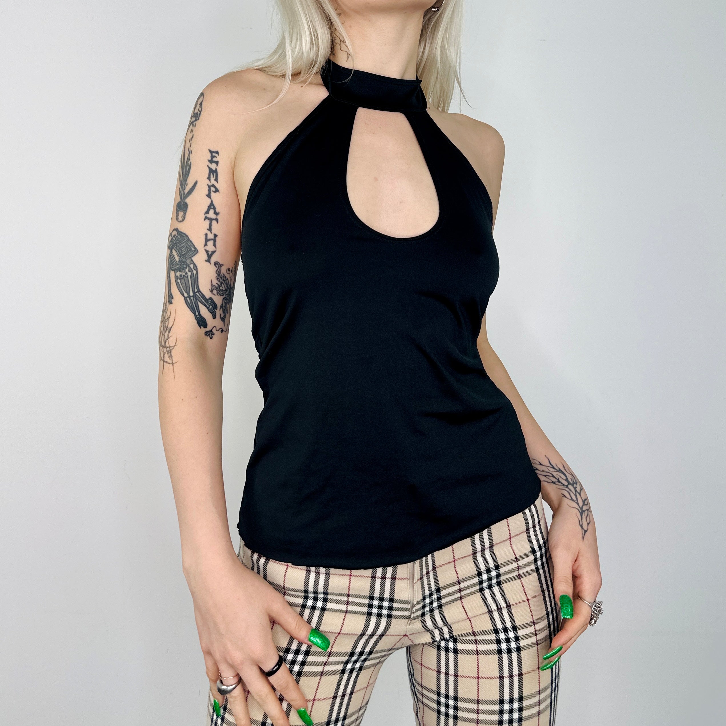 Black Keyhole Halter Top (S/M)