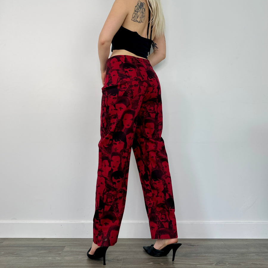 Allover Face Print Vintage Pants (2XL) — Holy Thrift