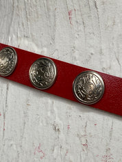 Red  silver skinny belt