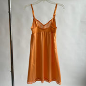 Peach hand dyed vintage mini slip dress - S/M