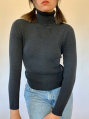 Vintage Silk Knit Turtleneck - Small