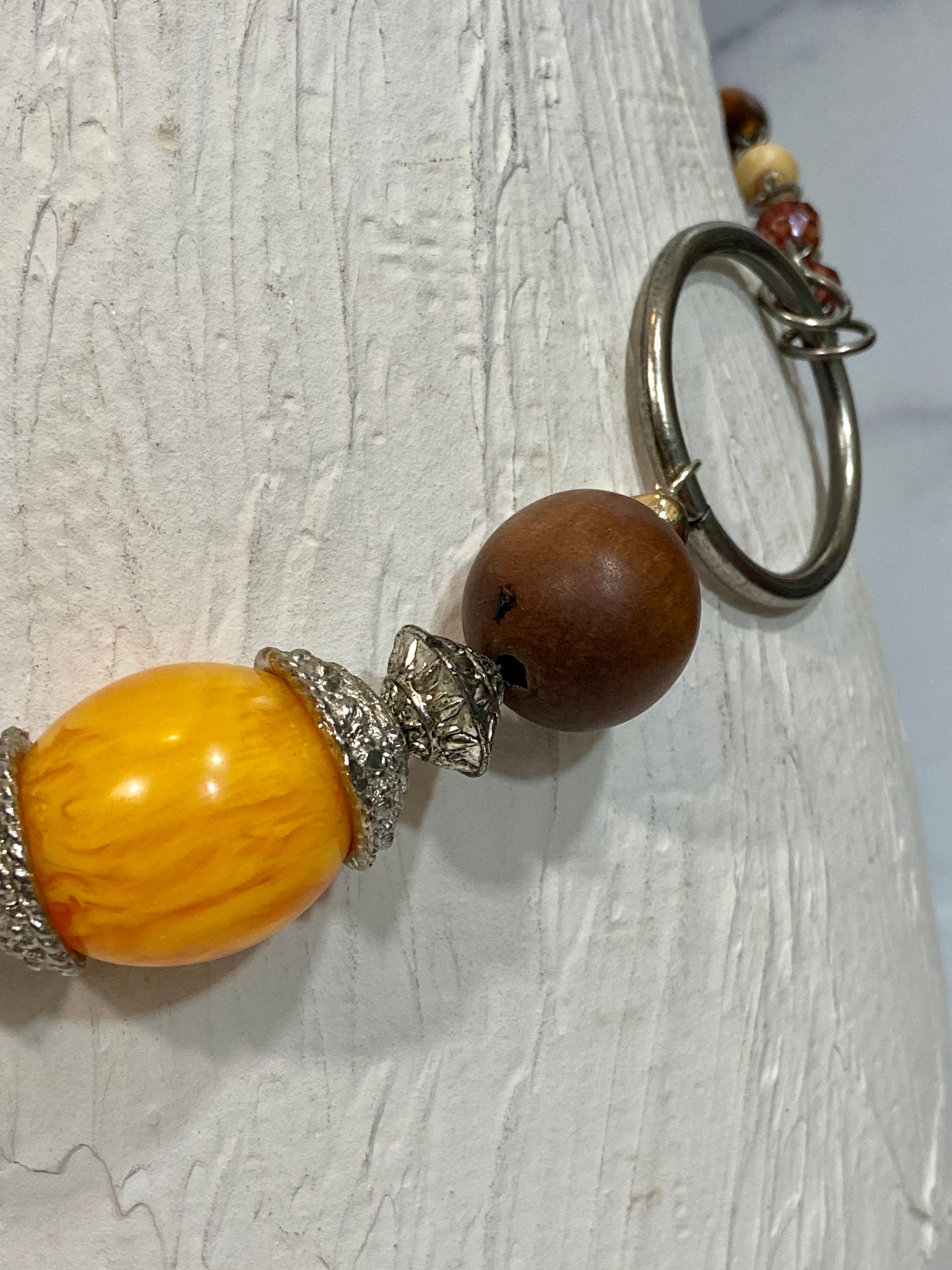Metal and beads with circles belt