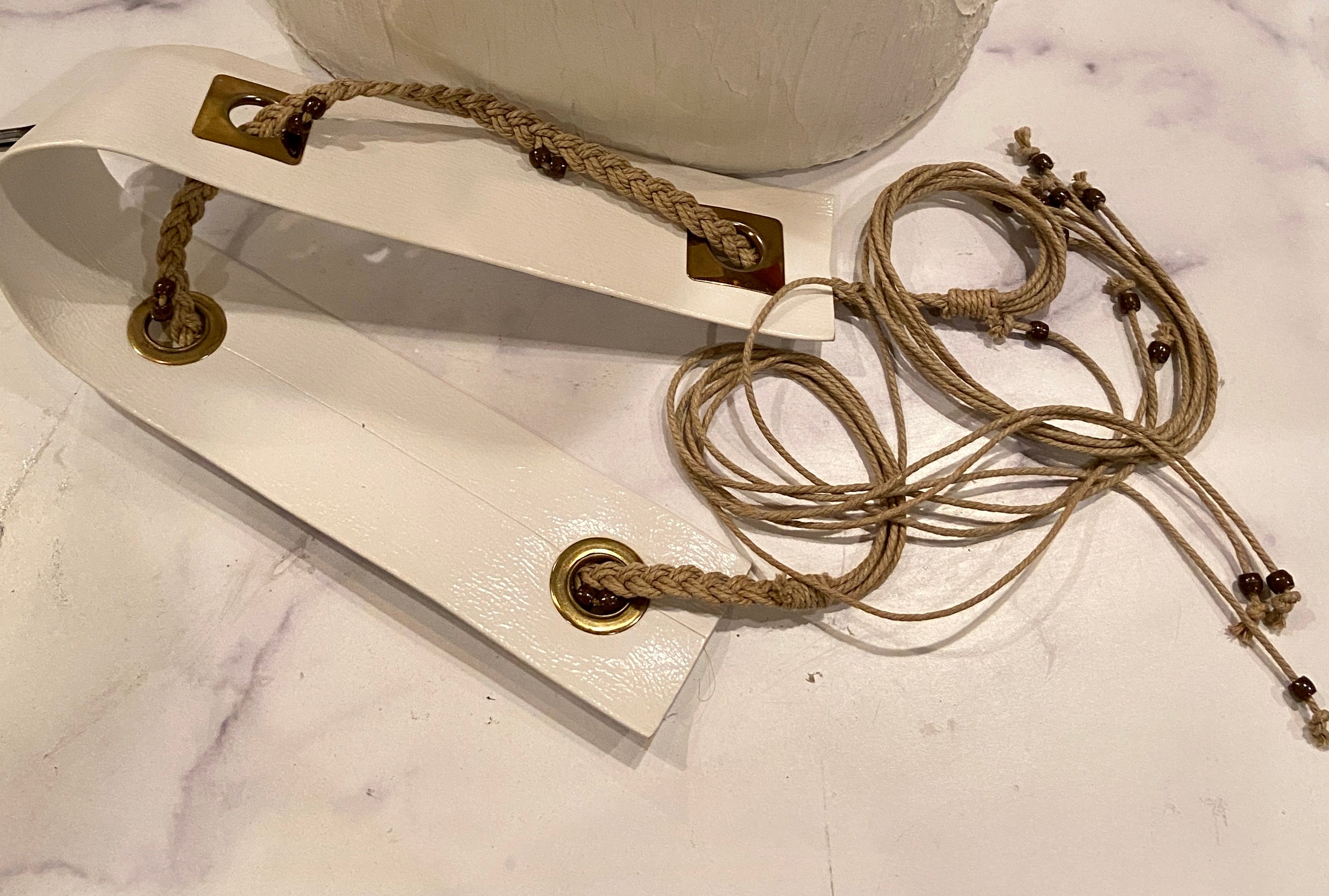 White boho belt