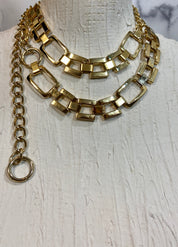 Gold metal chain belt