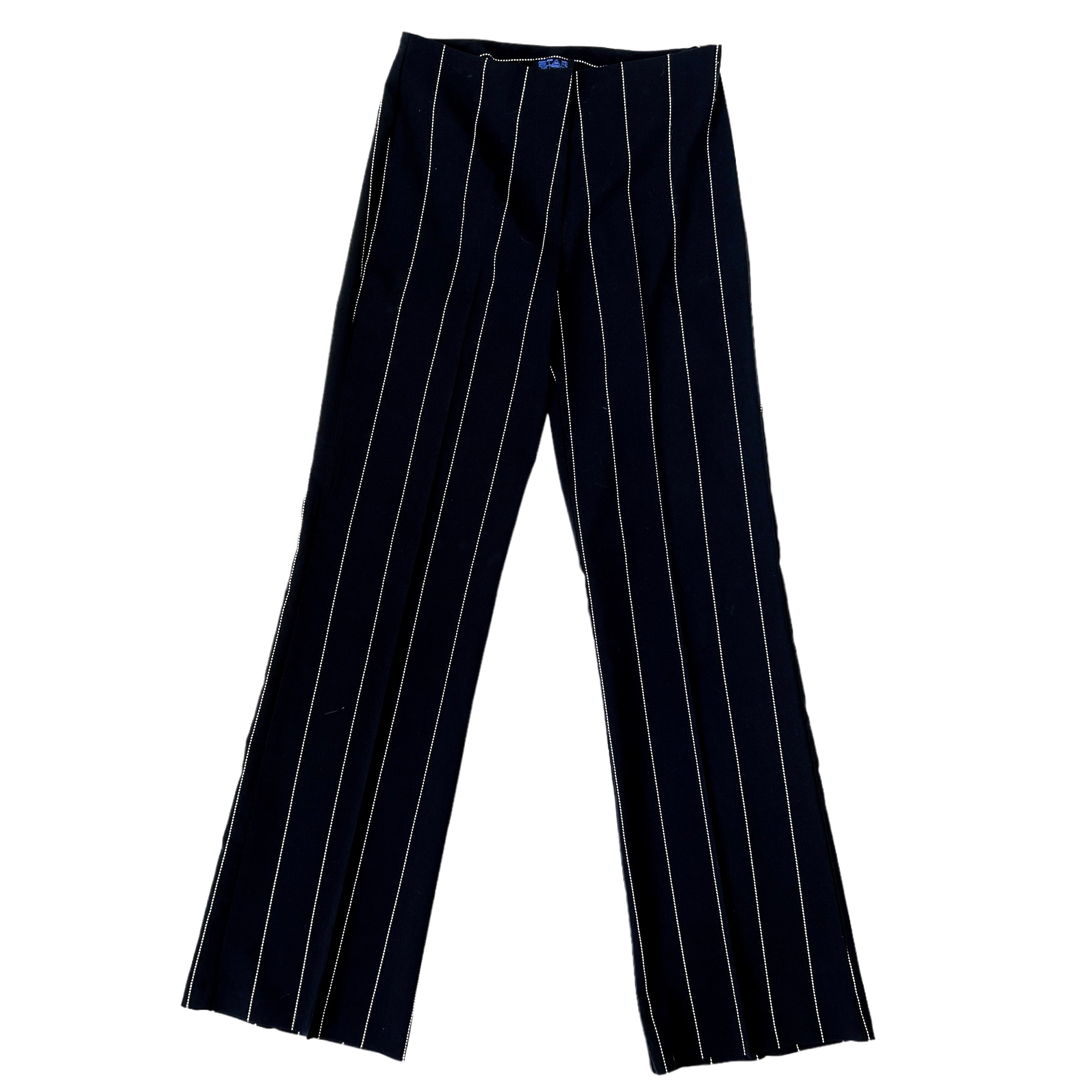 90s Black & White Pinstriped Slacks (XS/S)