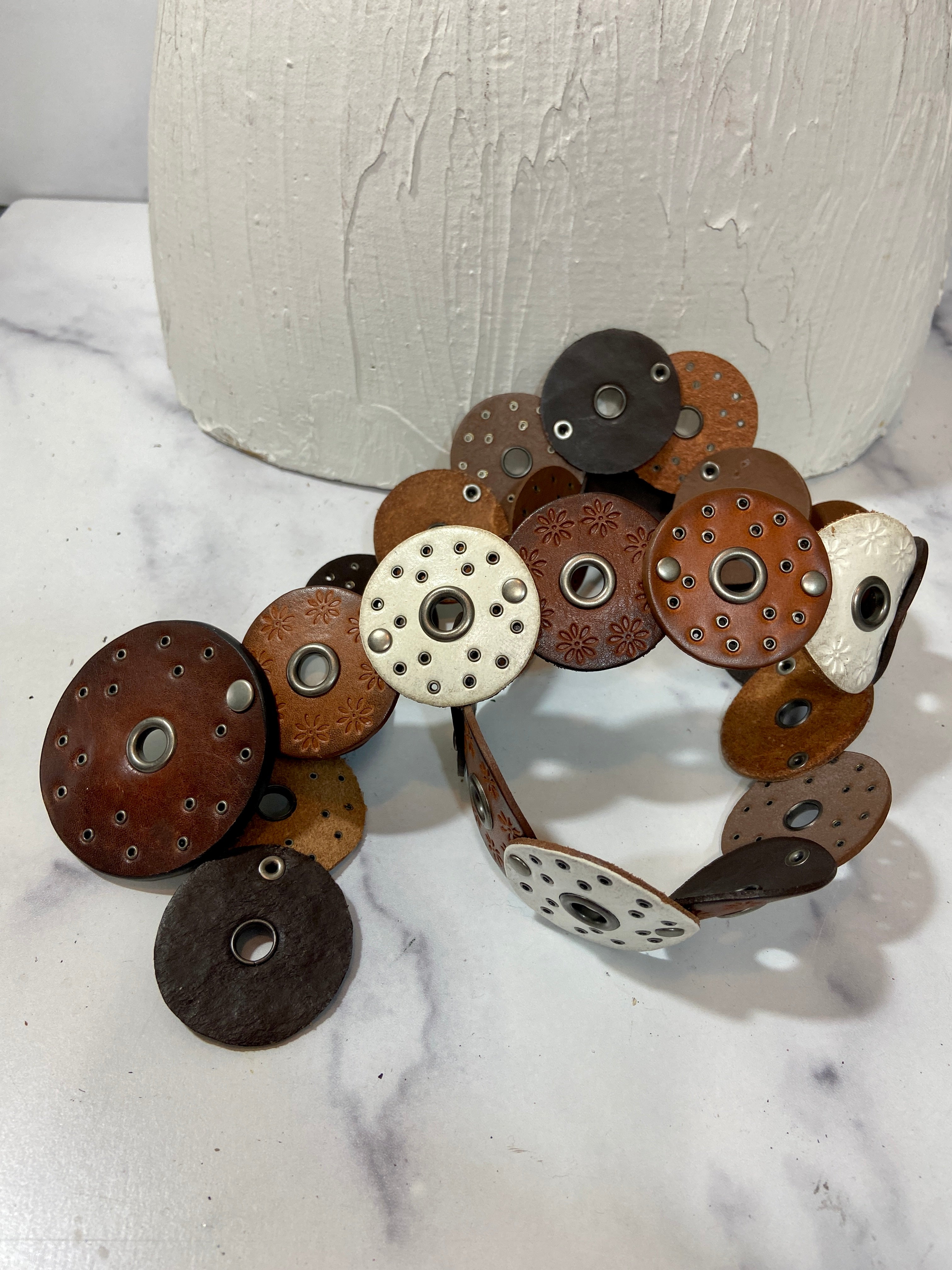 70’s Leather Disc Belt