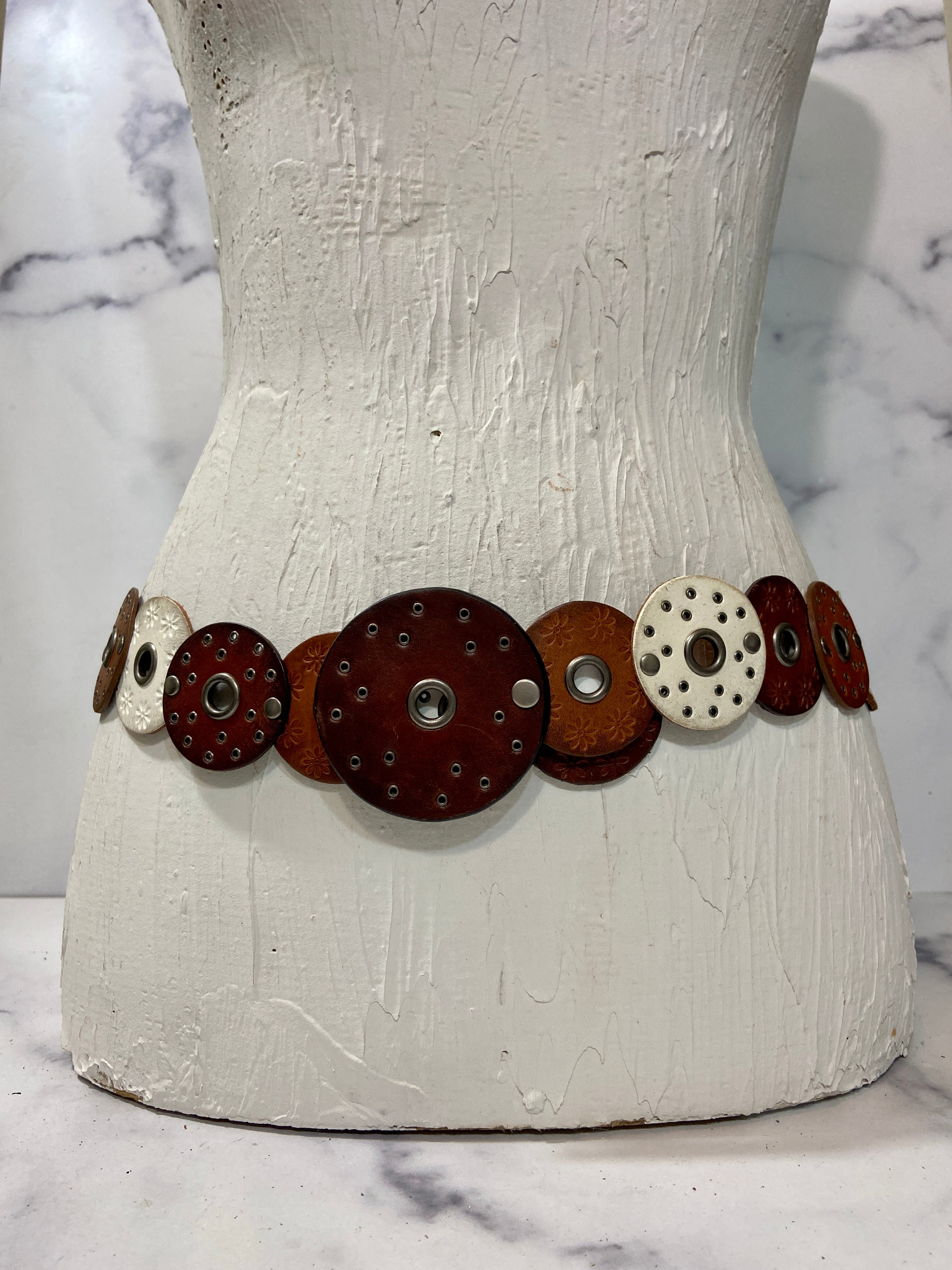 70’s Leather Disc Belt