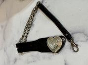 Vintage leather heart choker