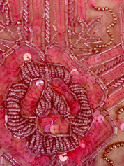 Pink Glass Beaded Fringe & Sequin Shrug