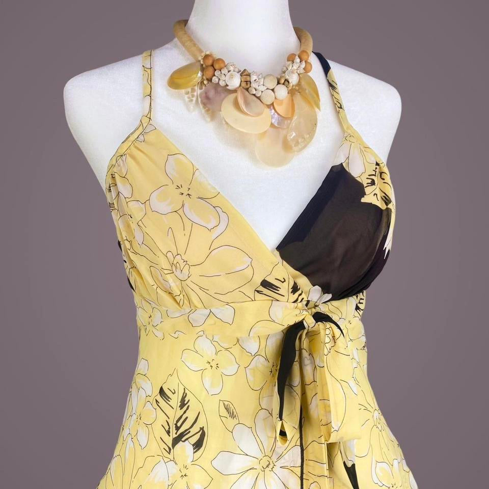 Y2K Floral Chiffon Babydoll Cami (Small)