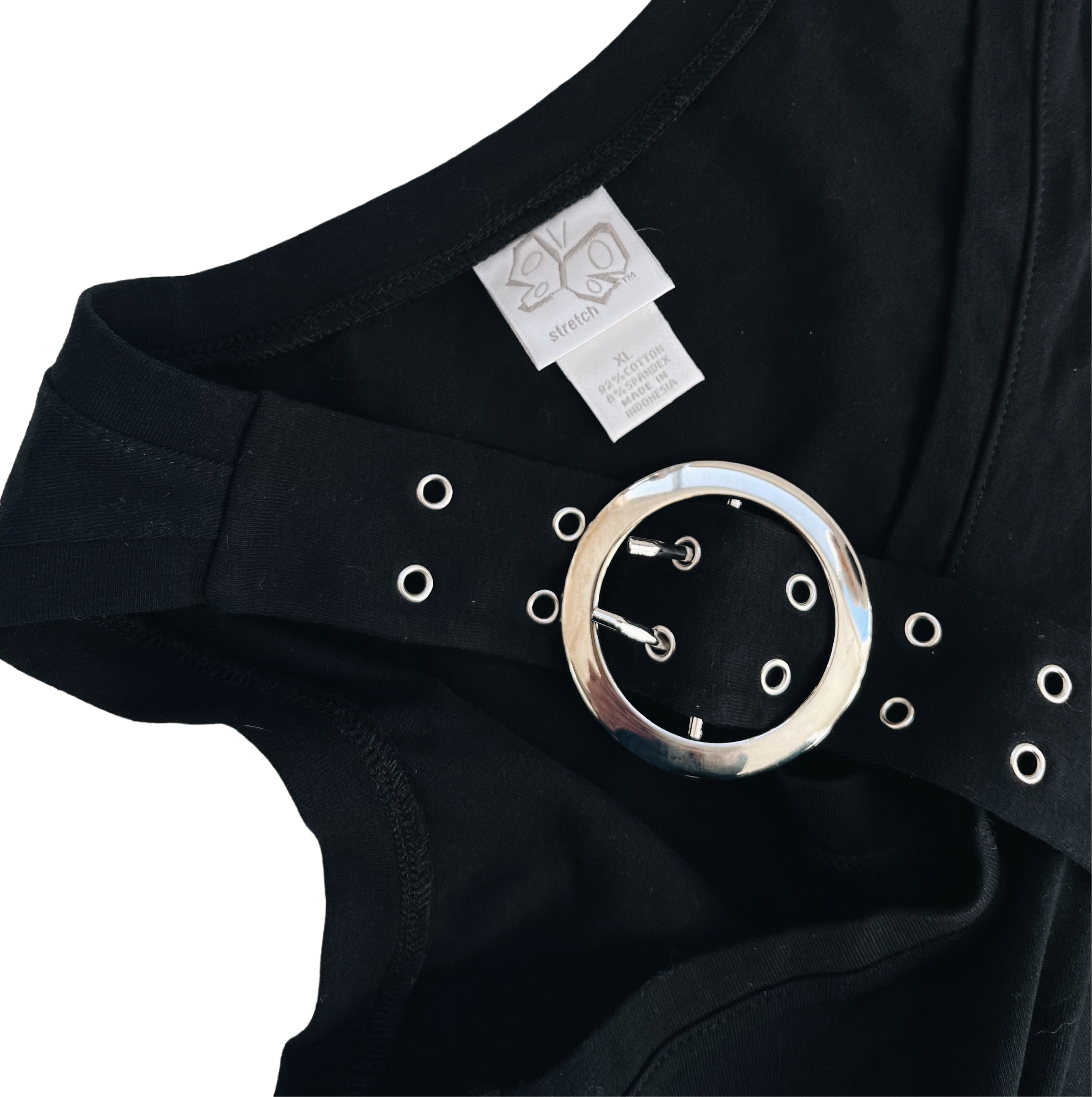 Sleeveless Black Buckle Top (XL)