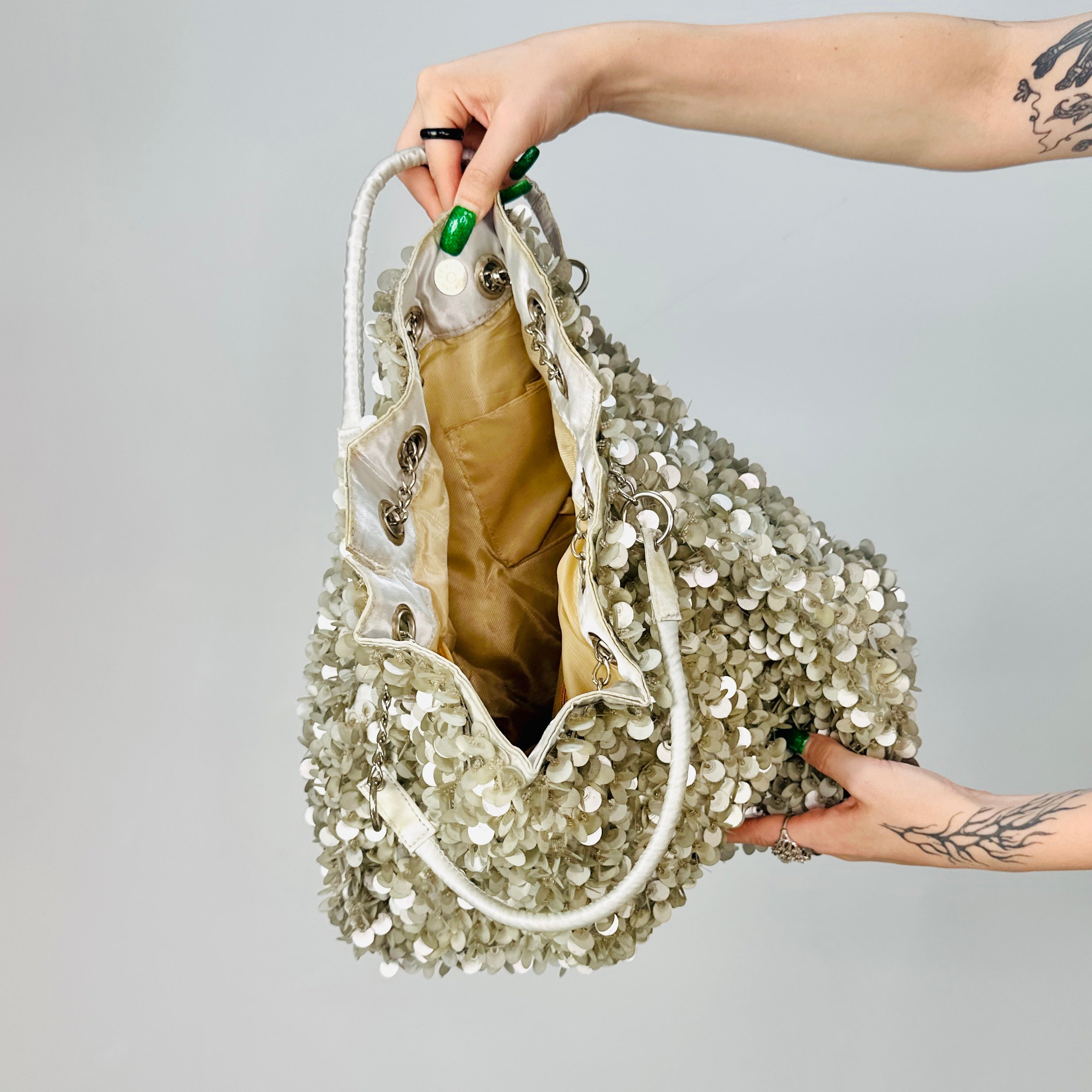 Oversized Sequin Hobo Bag