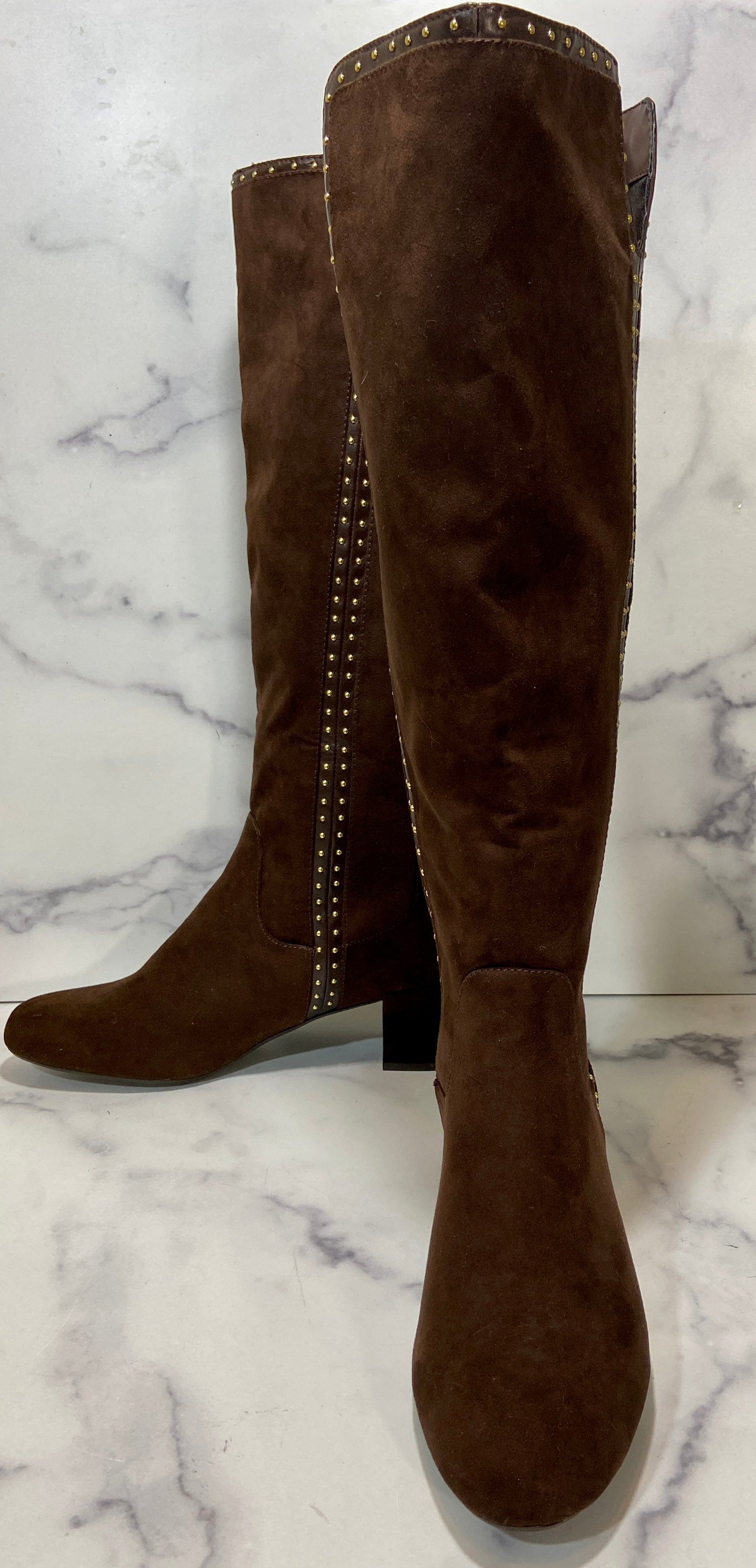Brown suede boots