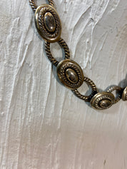 Vintage silver tone oval loop chain