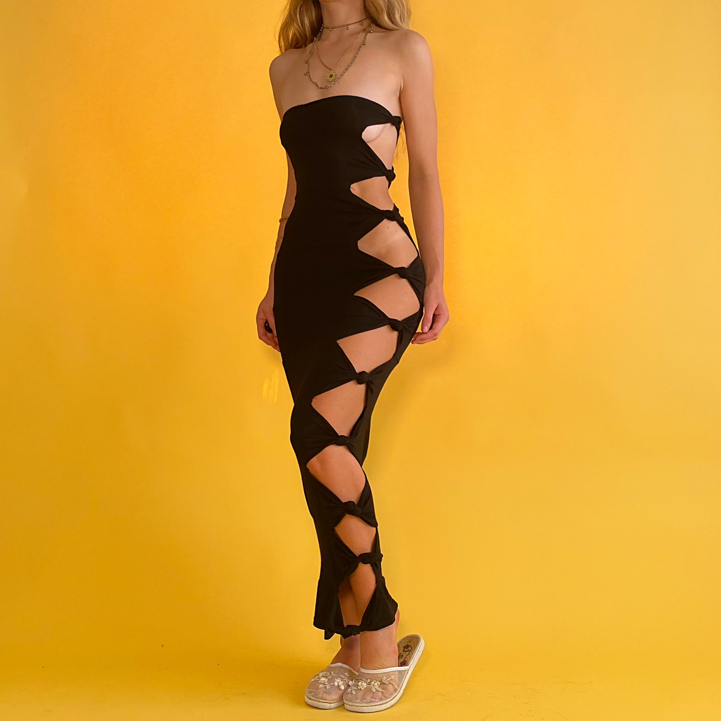Black Cutout Tube Dress
