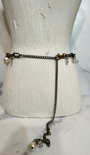 Pearl beads charm chain belt