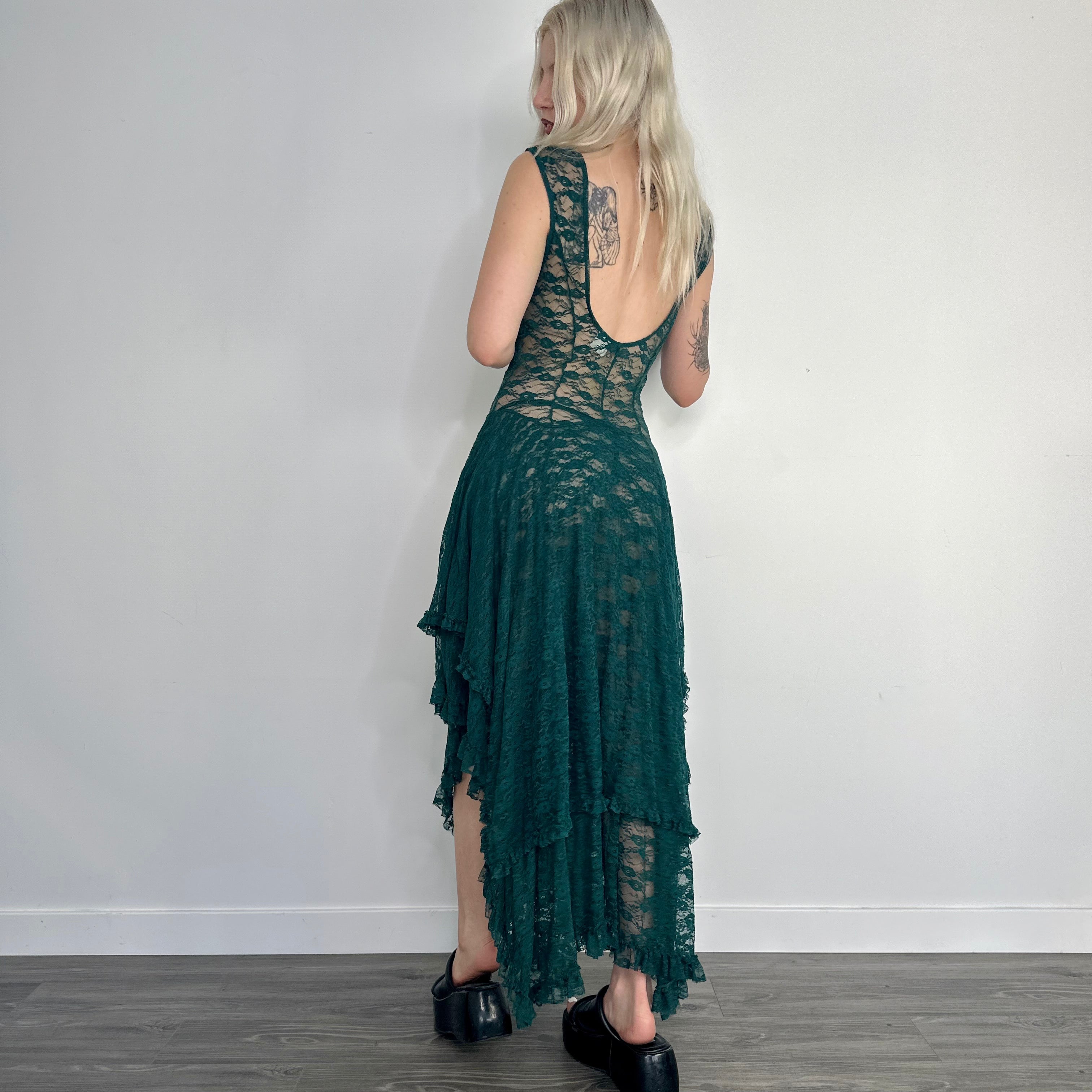 Sheer Lace Maxi Dress (Small)