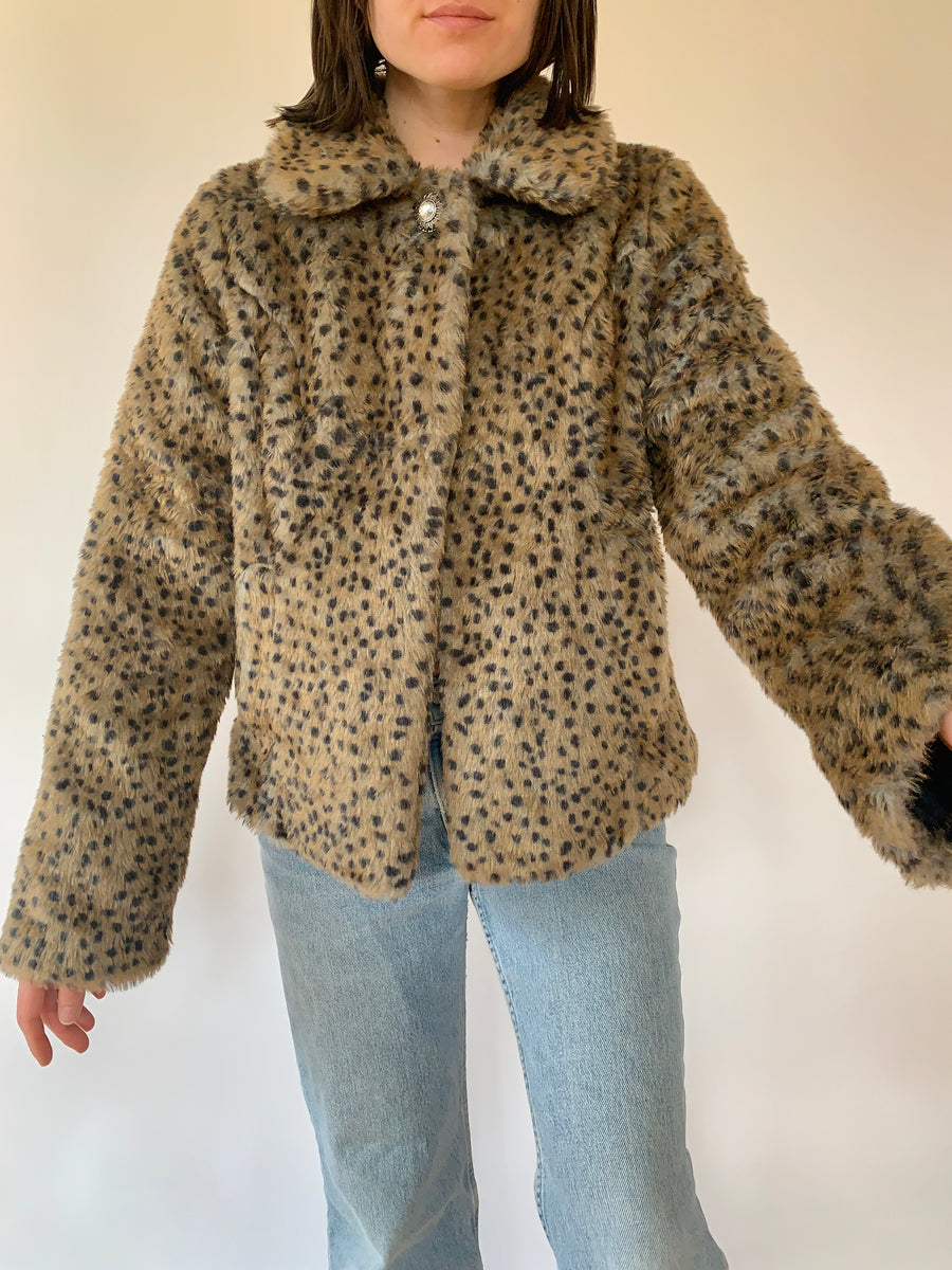 Vintage 1990s Leopard Print Coat