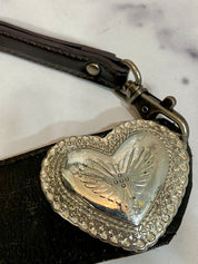 Vintage leather heart choker