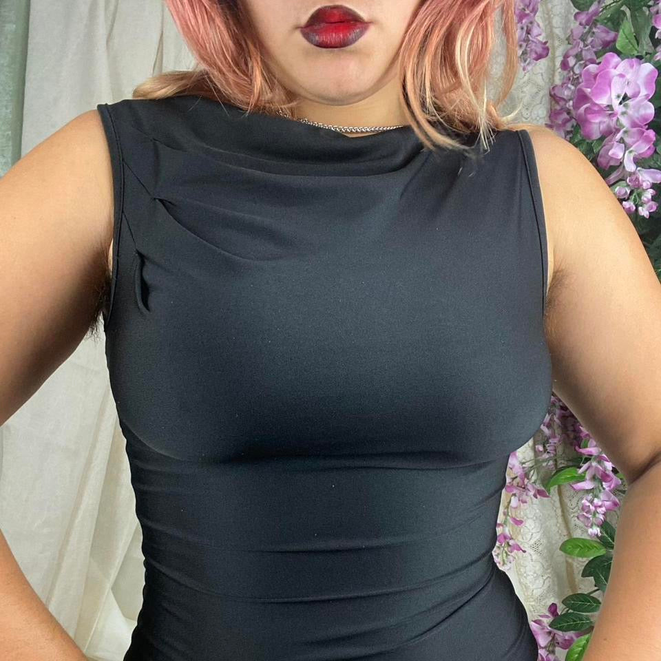90s Sleek High Neck Top (Small)