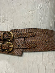 Vegan Faux Leather Belt Snake Reptile